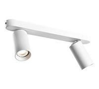 TechBrey Plafonnier Orientable Aluminium 2 Spots Blanc Cora Blanc Blanc