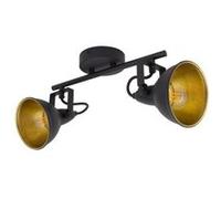 Plafonnier Orientable Métal 2 spots Noir Emer