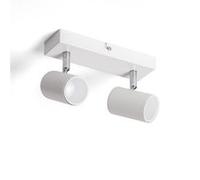 TechBrey Plafonnier Orientable Métal 2 Spots Wuedy Blanc Blanc