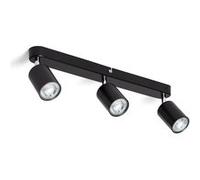 TechBrey Plafonnier Orientable Métal 3 Spots Albus Black Large Noir Noir