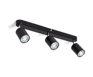 TechBrey Plafonnier Orientable Métal 3 Spots Albus Black Large Noir Noir