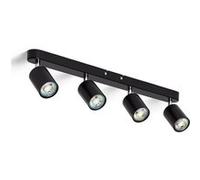 TechBrey Plafonnier Orientable Métal 4 Spots Albus Black Large Noir Noir