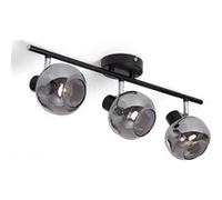 TechBrey Plafonnier Orientable Métal et Verre 3 Spots Romsy Gris Gris G