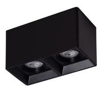 TechBrey Plafonnier Space Carré Double Noir avec Ampoule GU10 6000K Blanc froid Noir