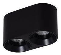 TechBrey Plafonnier Space Double Noir avec Ampoule GU10 4000K Blanc neutre Noir