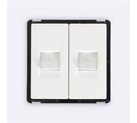 TechBrey Prise Internet RJ45 Cat 6 Double Modern Blanc Blanc