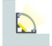 TechBrey Profilé Aluminium Angle Capot Circulaire 2 m pour Rubans LED jusqu'à 5 mm Blanc 2 m Blanc translucide Blanc