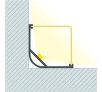 TechBrey Profilé Aluminium Angle Triangulaire 2m pour Ruban LED jusqu'à 20mm Noir 2 m Semi-transparent Noir