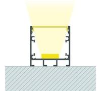 TechBrey Profilé Aluminium En Saillie avec ancrage Encastré à Clips pour Rubans LED jusqu'à 24 mm Aluminium 2 m Blanc translucide Aluminium