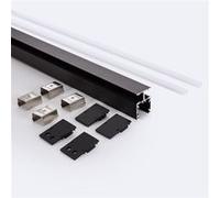 TechBrey Profilé Aluminium En Saillie Double Moulure 2 m Noir pour Rubans LED jusqu'à 10 mm 2 m Noir