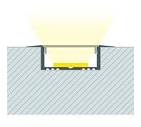 TechBrey Profilé Aluminium Encastré pour Rubans LED jusqu'à 31 mm Aluminium 2 m Blanc translucide Aluminium