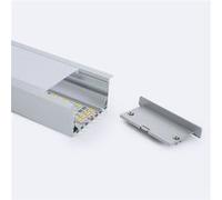 LEDKIA LIGHTING Profilé Aluminium Encastré pour Rubans LED jusqu'à 45 mm avec Capot Continu 2 m