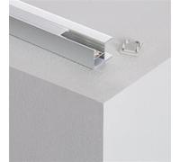 TechBrey Profilé Aluminium Étagère pour Rubans LED jusqu'à 12 mm Aluminium 2 m Blanc translucide Aluminium