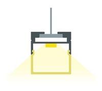 TechBrey Profilé Aluminium Suspendu 2 m pour Rubans LED jusqu'à 17 mm Noir 2 m Semi-transparent Noir