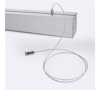 TechBrey Profilé Aluminium Suspendu pour Rubans LED jusqu'à 22 mm avec Capot Continu Blanc 10 m Semi-transparent Blanc