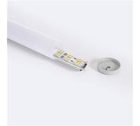 TechBrey Profilé Aluminium Suspendu Rond 2 m pour Rubans LED jusqu'à 16 mm Aluminium 2 m Blanc translucide Aluminium