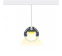 TechBrey Profilé Aluminium Suspendu Rond pour Rubans LED jusqu'à 11 mm Blanc 2 m Blanc translucide Blanc