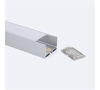 TechBrey Profilé Aluminium Suspendu XL 50x30 pour Rubans LED jusqu'à 45 mm Aluminium 2 m Blanc translucide Aluminium