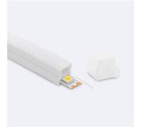 TechBrey Profilé Néon SFLEX 12x12 Courbe Verticale pour Rubans LED IP20 jusqu'à 8 mm 5 m Blanc