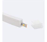 TechBrey Profilé Néon SFLEX 12x20 Courbe Latérale pour Rubans LED IP20 jusqu'à 11 mm 10 m Blanc