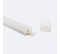 TechBrey Profilé Néon SFLEX 15x13 Semi-Circulaire Courbe Verticale pour Rubans LED IP20 jusqu'à 10 mm 10 m Opale