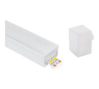 TechBrey Profilé Néon SFLEX 30x20 Courbe Verticale pour Rubans LED IP20 jusqu'à 17,5 mm 2 m Blanc
