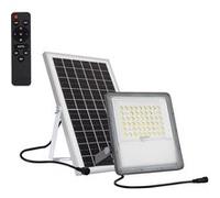 TechBrey Projecteur LED Solaire 10W 100lm/W IP65 avec Télécommande 3000K Blanc chaud Gris G