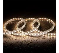 TechBrey Ruban LED Dimmable 220V SMD 60 LED/m Blanc Neutre 6W/m 600lm/m Largeur 12mm Coupe 20cm IP65 Sur mesure 25 m Blanc G