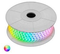 TechBrey Ruban LED RGB 220V SMD 60 LED/m 10W/m Largeur 16mm Coupe 100cm IP65 avec Télécommande IR Sur mesure 15 m