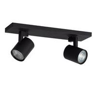 TechBrey Spot à Douille Double en Saillie Orientable Aluminium Gylu à Ampoule GU10 Noir 107 mm Noir