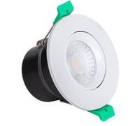 TechBrey Spot Downlight Ignifuge LED 5-8W Rond Dimmable IP65 Coupe Ø 65 mm Solid Design Ajustable Chromé Sélectionnable (Neutre-Froid) Chromé