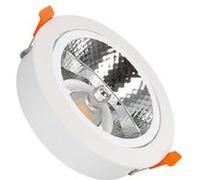 TechBrey Spot Downlight LED 15W AR111 Coupe Ø 120 mm 4000K Blanc neutre Blanc / Argent