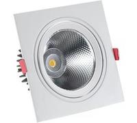TechBrey Spot Downlight LED 15W Carré Madison Coupe Ø 95 mm 3000K Blanc chaud Blanc / Argent G