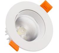 Spot LED Downlight COB Orientable Rond 15W Blanc Coupe Ø 113mm No Flicker Blanc Chaud 2700K