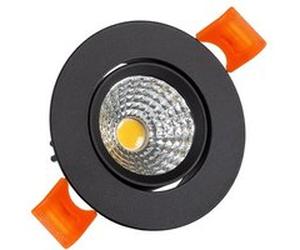 TechBrey Spot Downlight LED 15W Rond COB CRI90 Coupe Ø 90 mm Noir No Flicker 2700K Blanc chaud Noir