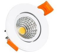 TechBrey Spot Downlight LED 5W Rond COB CRI90 Coupe Ø 70 mm 4000K Blanc neutre Blanc