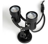 TechBrey Spot Extérieur LED Double 6W en Saillie Aluminium 14cm Hevlot Noir 60 mm Noir G
