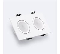 TechBrey Spot LED Downlight Carré Inclinable GU10 6W Coupe 75x150mm PC No Flicker 3000K Argenté Blanc chaud Argenté