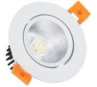 TechBrey Spot LED Downlight COB Orientable Rond 7W Blanc Coupe Ø 70mm No Flicker Blanc Froid 5000K Blanc Froid 6000K