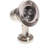 TechBrey Spot LED Fixation au Sol Inox 12V 3W 3000K Blanc chaud Argent G
