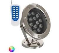 TechBrey Spot LED RGB Fixation au Sol 24V 15W Submersible IP68 RGB Argent G