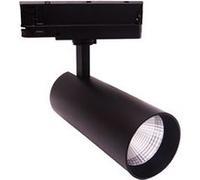 TechBrey Spot LED sur Rail Triphasé 40W Carlo Noir 5000K Blanc froid Noir