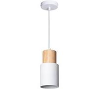 LEDKIA Suspension Aluminium et Bois Kidonge Noir | Ampoule E27 220-240V AC | Design Moderne et Décontracté | Ø100 mm