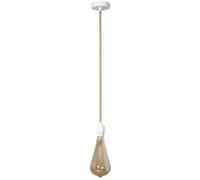 Suspension avec Câble Textile Naturel et Blanc sans Abat-jour Naturel