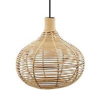 LEDKIA LIGHTING Suspension Bambou Yantai Naturel | Design Boho-Chic | Compatible Ampoule LED E27 | Rotin Naturel | Pour Intérieur: Maison, Bureau, Restaurant