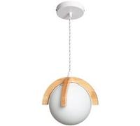 TechBrey Suspension Bois et Verre Platon Blanc Blanc G