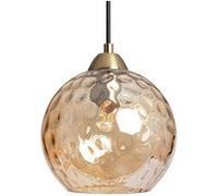 LEDKIA LIGHTING - Suspension Crystal Cornelio | Design Classique et Élégant | Métal et Verre | Pour Ampoule E27 | Éclairage Intérieur IP20 | 1600 mm x Ø200 mm, Ambre, Verre