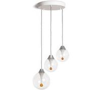 TechBrey Suspension LED Verre 30W Liborina 3 Spots Blanc Blanc G