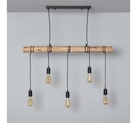 LEDKIA LIGHTING - Suspension Métal et Bois Yagis | Design unique et élégant | Compatible Ampoules LED E27 | Idéal pour Salles à Manger, Salons, Bureaux | Câble réglable, Blanc, Métal