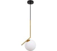 LEDKIA LIGHTING Iluzzia - Suspension Métal et Verre Moonlight | Design Art Déco | Compatible Ampoule E14 | Intérieur IP20 | Aluminium et Verre | Câble Réglable, Doré